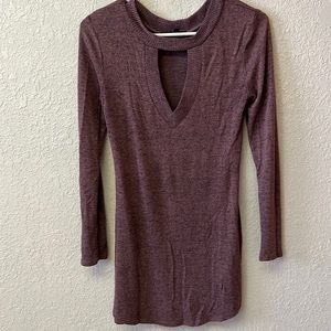 long sleeve purple dress